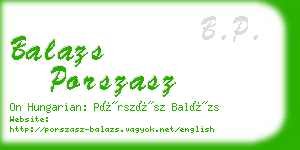 balazs porszasz business card